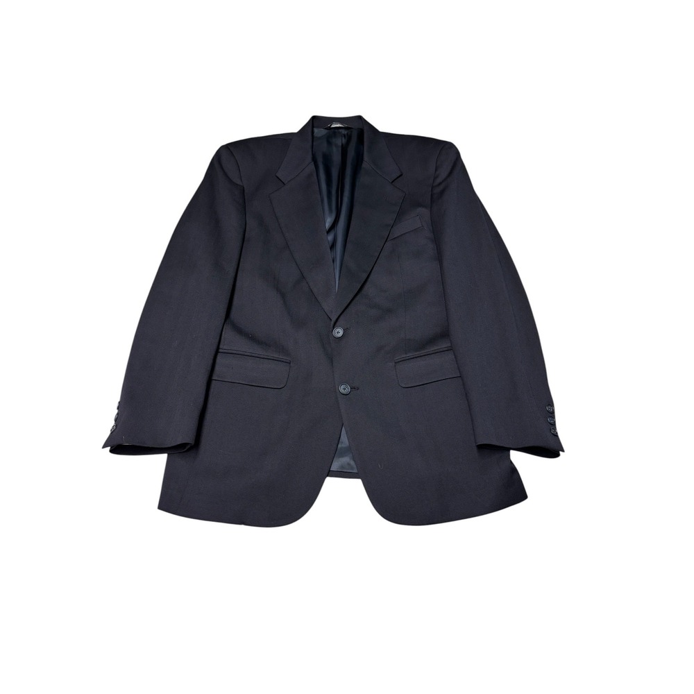 Christian Dior Monsieur Mens Navy Blue 100% Pure Wool Blazer Sport Coat USA Made